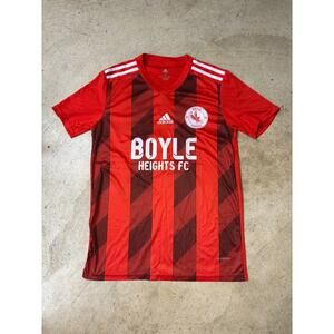 Adidas Aeroready Boyle Heights FC Soccer Jersey Red Black Striped Adult Small